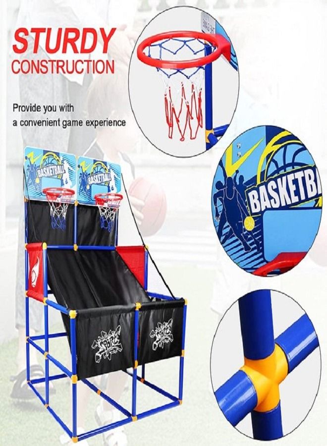 ULTIMAX Indoor Basketball Game, Double Shot Basketball Arcade, Double Arcade Basketball Hoop Game for Kids - Image 5