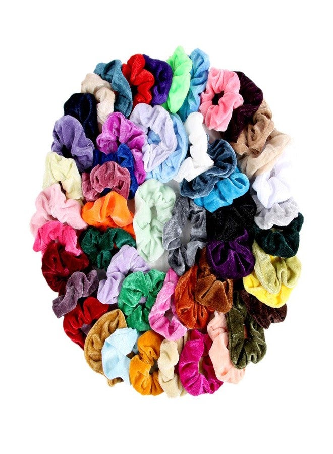 LOVEF 50 Pcs Premium Velvet Hair Scrunchies Hair Bands for Women or Girls Hair Accessories with Gift Bag,Great Gift for Holiday Seasons - Image 3