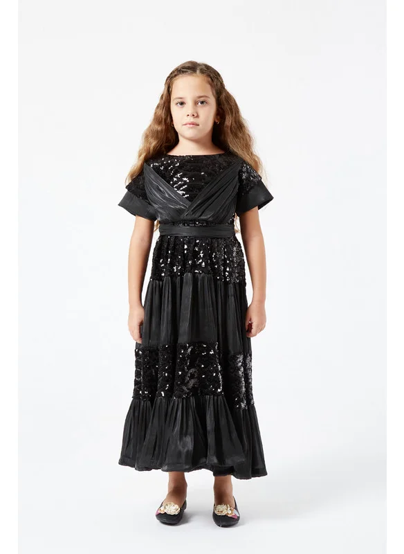 Amri Frilled Tille Dress With Sequins