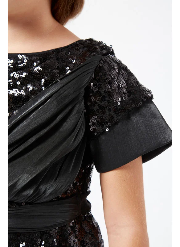 امري Frilled Tille Dress With Sequins