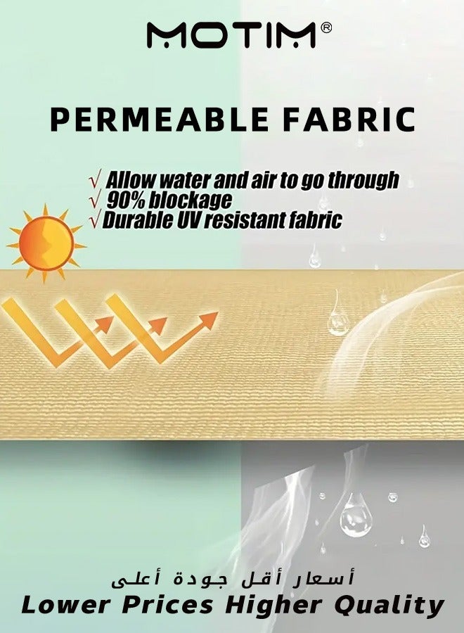 موتيم مظلة شراع مظلة شراعية قابلة للنفاذ للهواء ومقاومة للأشعة فوق البنفسجية مظلة مربعة الشكل مع طقم تثبيت من الفولاذ المقاوم للصدأ للفناء الخلفي للحديقة والفناء الخلفي 6م × 4م - Image 3