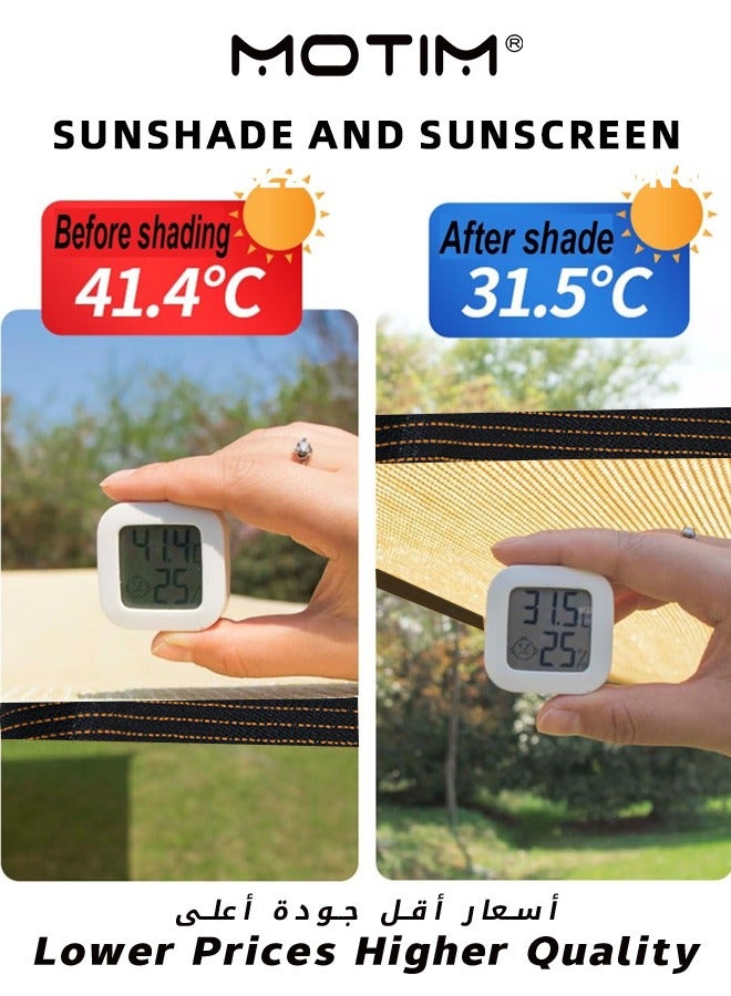 موتيم مظلة شراع مظلة شراعية قابلة للنفاذ للهواء ومقاومة للأشعة فوق البنفسجية مظلة مربعة الشكل مع طقم تثبيت من الفولاذ المقاوم للصدأ للفناء الخلفي للحديقة والفناء الخلفي 6م × 4م - Image 4