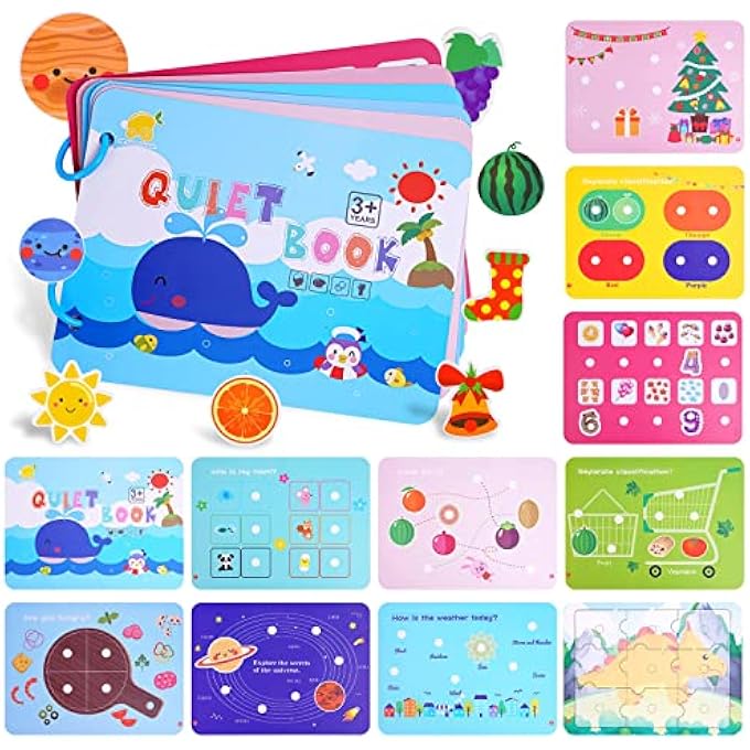 MONTESSORI BUSY BOOK FOR TODDLERS - ENGAGING SENSORY TOYS & LEARNING ACTIVITIES FOR PRESCHOOL KIDS, PERFECT TODDLER ACTIVITY BINDER FOR AGES 2-4 - Image 3