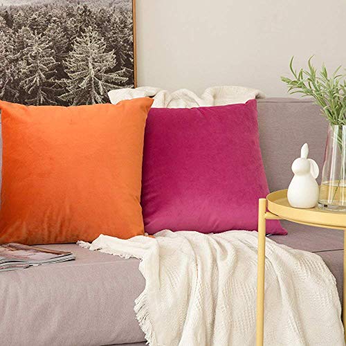Khooti Velvet Cushion Cover, 32 x 32 Inches | Pink | Pack of 2 | Solid Plain Soft & Smooth, Decorative Cushion Covers for Living Room, Bedroom, Couches, Chairs, Sofas, Beds & Home Decor - Image 5