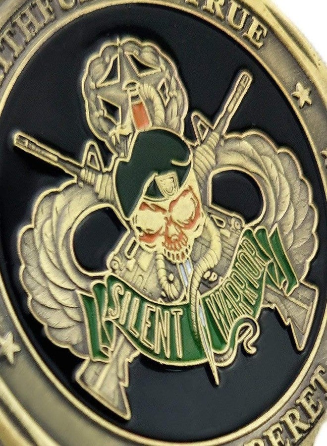 Glamtune U.S. Army Special Forces Challenge Coin Faithful and True Green Beret Coin (Single Coin) - Image 3