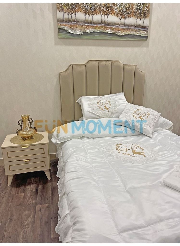 Golden embroidered baby bedding set - size 1.4×2m