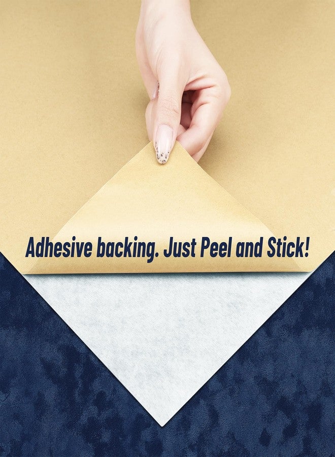 Decotalk 2ft x 10ft Velvet Shelf Liner Adhesive Shelf Liner for Cabinets and Drawers Dark Blue Felt Drawer Liners Self Adhesive Velvet Drawer Liners Flocking Fabric for Jewelry Box Drawers Felt Lining - Image 2