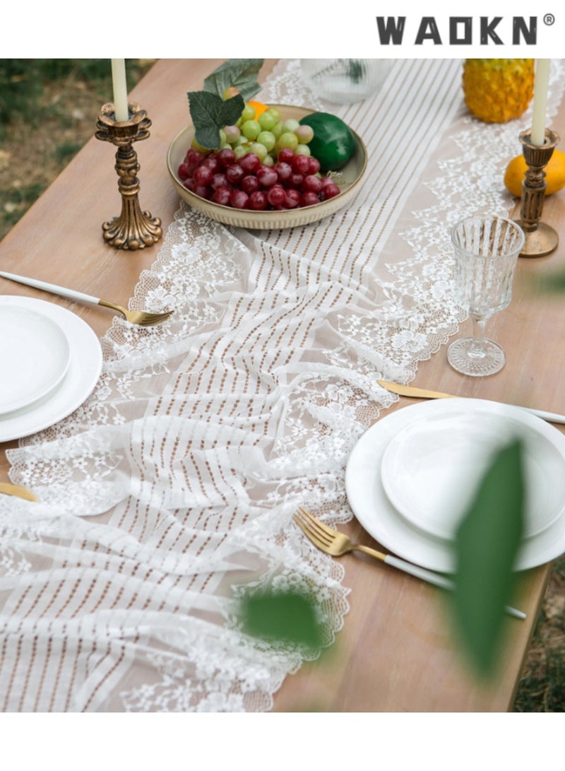 WAOKN Exquisite Lace Table Runner for Outdoor Weddings and Events, Ideal for Long Tables and Coffee Tables, Enhances Sophistication to Your Decorative Table Settings, Perfect for Special Occasions - Image 5