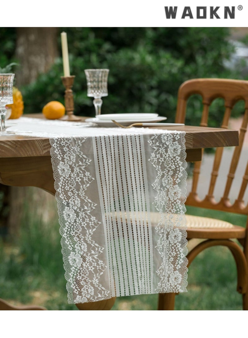 WAOKN Exquisite Lace Table Runner for Outdoor Weddings and Events, Ideal for Long Tables and Coffee Tables, Enhances Sophistication to Your Decorative Table Settings, Perfect for Special Occasions - Image 3