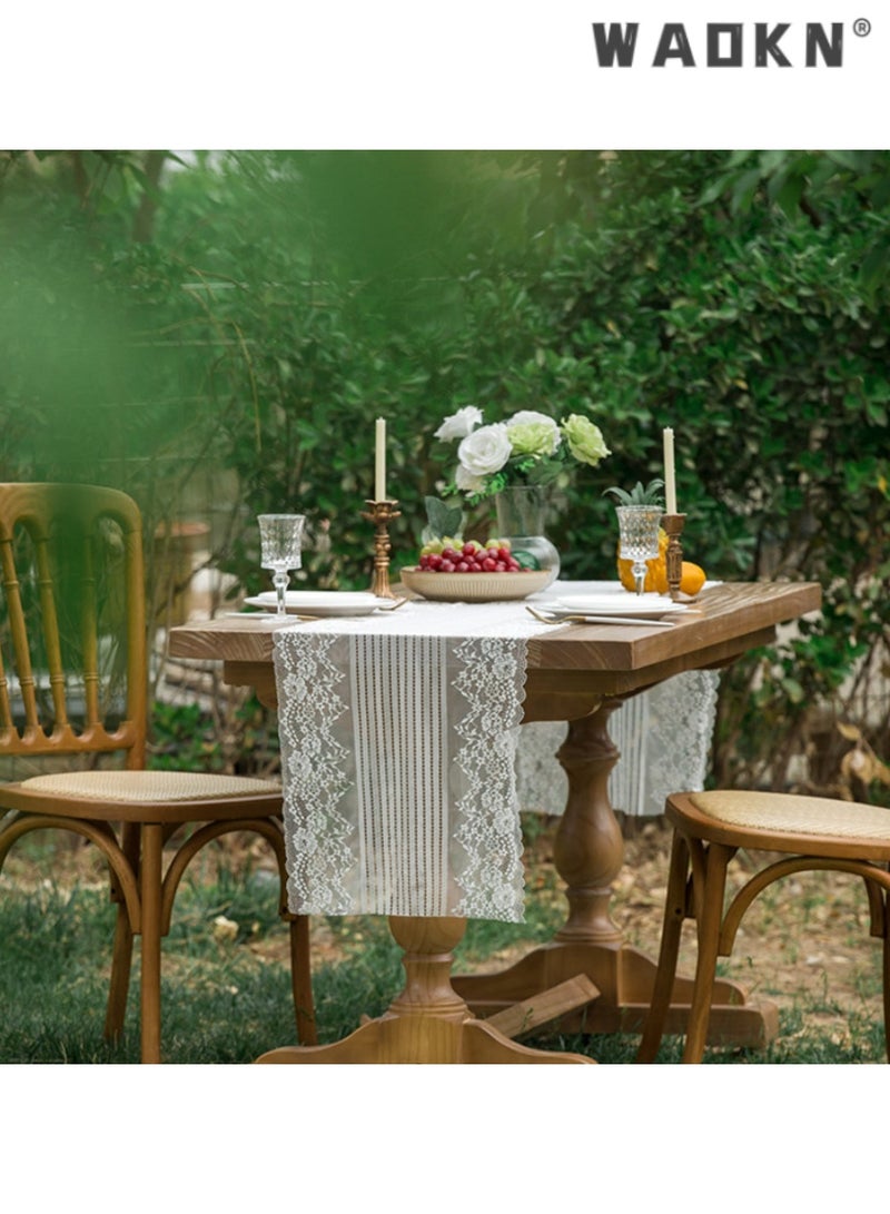 WAOKN Exquisite Lace Table Runner for Outdoor Weddings and Events, Ideal for Long Tables and Coffee Tables, Enhances Sophistication to Your Decorative Table Settings, Perfect for Special Occasions - Image 4