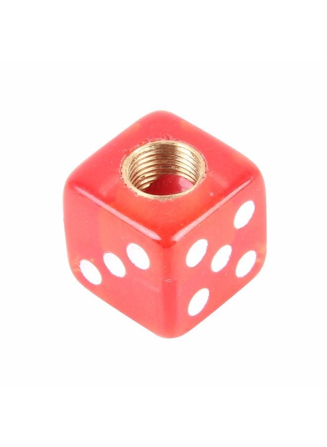 NIBEMINENT 4-Piece Dice Shape Car Tire Valve Stem Cap - Image 3