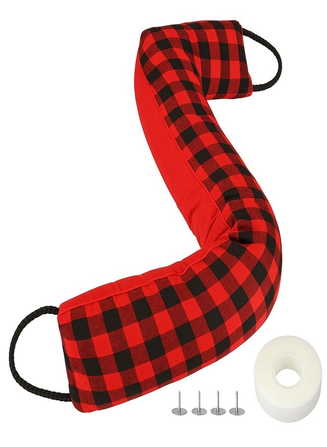 بانجدا بانغدا، مانع تسرب الهواء للأبواب بطول 36 بوصة، بنقشة مربعات الجاموس، عازل للصوت والرياح، مثالي لعيد الميلاد والشتاء. - Image 1