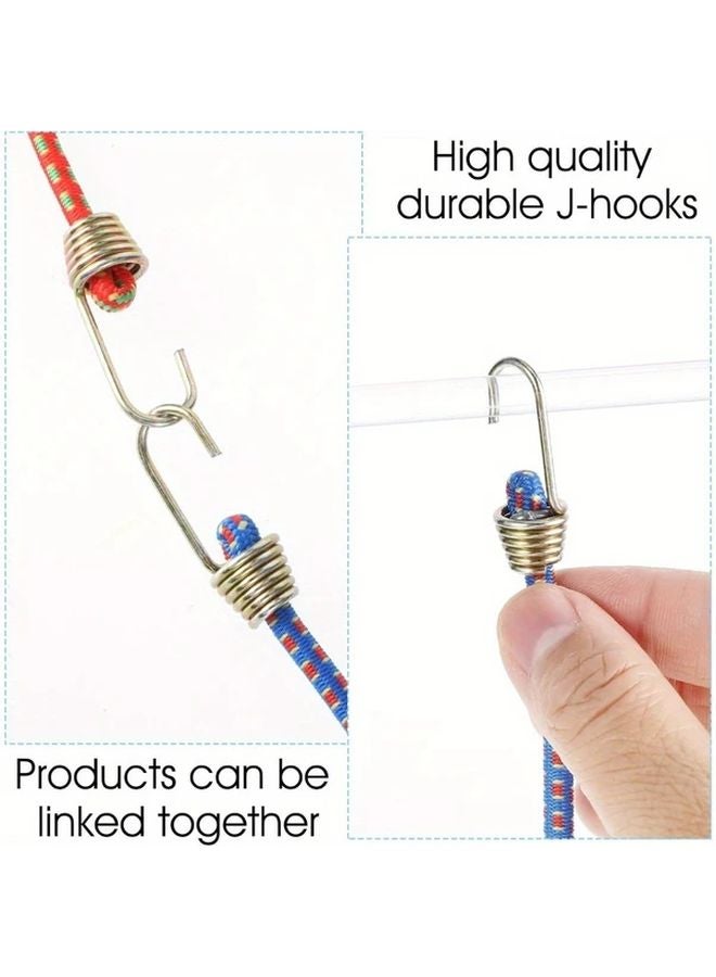 7pcs Mixed Color Elastic Ropes With Metal Hooks For Cargo Tarps Bikes Tents - Image 5
