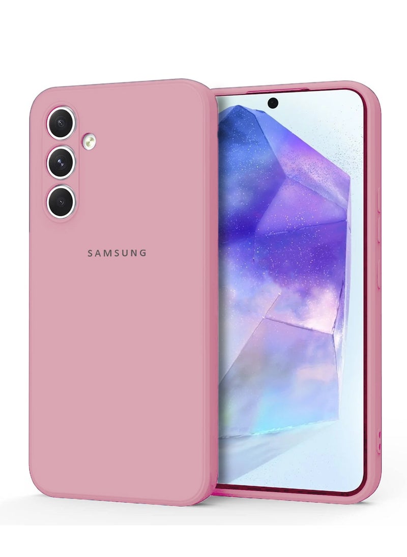 Wtech Samsung Galaxy A55 5G 2024 Premium Soft Liquid Silicone Case Cover (MCRPSN) - Hot Pink  - Image 1