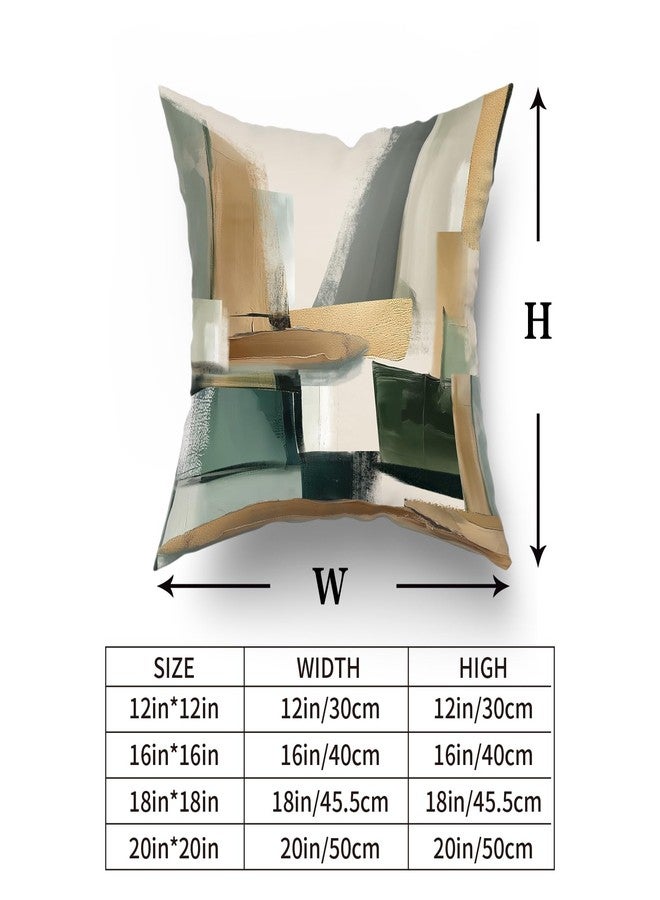 Giwawa Sage Green Gold Pillow Covers Abstract Green and Gold Throw Pillow Covers Set of 2 Modern Minimalist Square Pillow Case for Sofa Bed Living Room Home Decor 18 x 18 Inches - Image 2