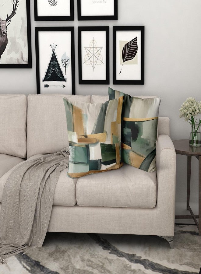 Giwawa Sage Green Gold Pillow Covers Abstract Green and Gold Throw Pillow Covers Set of 2 Modern Minimalist Square Pillow Case for Sofa Bed Living Room Home Decor 18 x 18 Inches - Image 5
