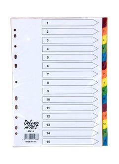 Deluxe 15 Tab Manila Color Divider With Number , Stationery Binder Index Dividers 