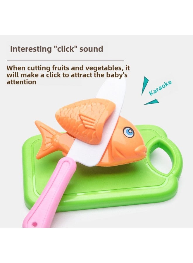 Children's Play House Cut Fruit Toy Simulation Kitchen Girl Shopping Cart Vegetable Cake Pizza Cut Joy-Color:Chieqile 24-piece Set - Image 3