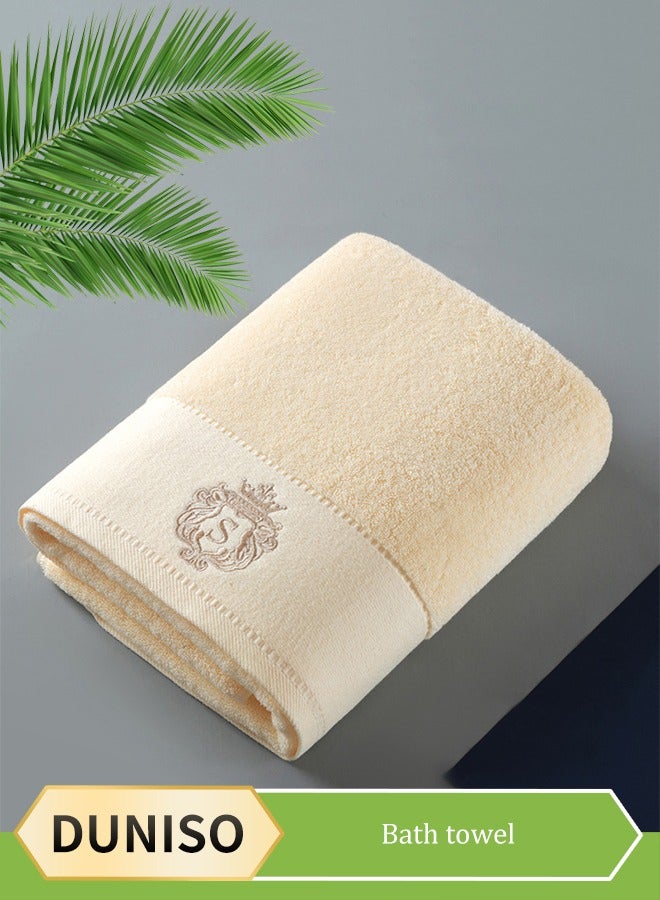 DUNISO Premium Bath Towels,100 % Cotton towel With exquisite logo Sensitive Skin & Daily Use-Soft, Quick Drying & Highly Absorbent Towel for Travel, Vacation, Fitness and Yoga (70 x 140cm)(yellow) - Image 1