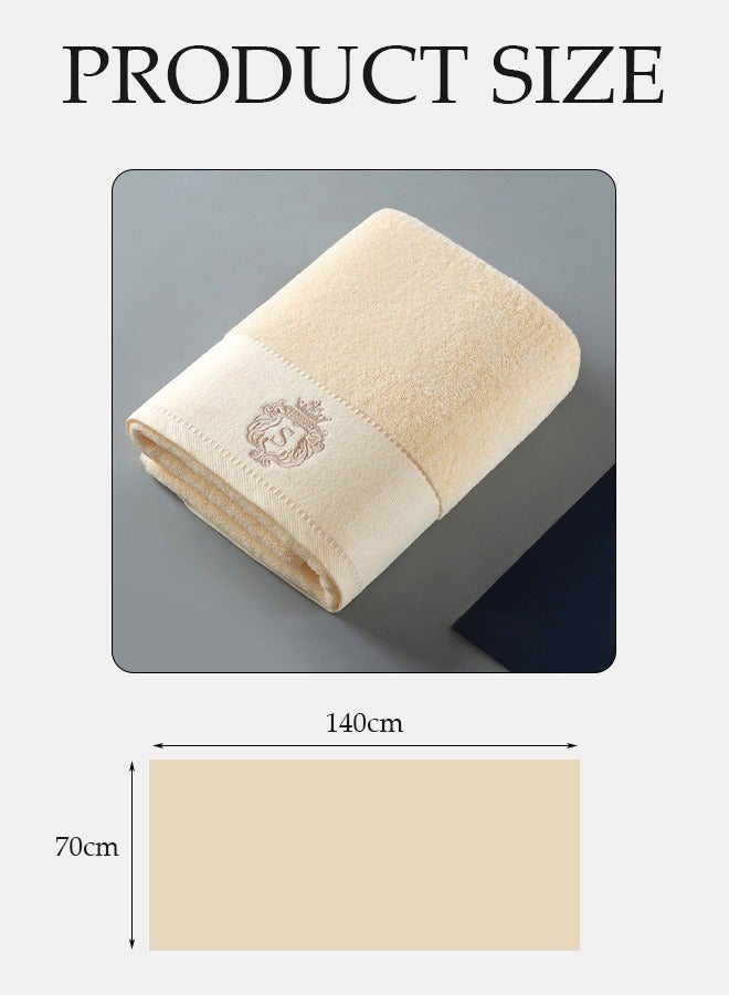 DUNISO Premium Bath Towels,100 % Cotton towel With exquisite logo Sensitive Skin & Daily Use-Soft, Quick Drying & Highly Absorbent Towel for Travel, Vacation, Fitness and Yoga (70 x 140cm)(yellow) - Image 2