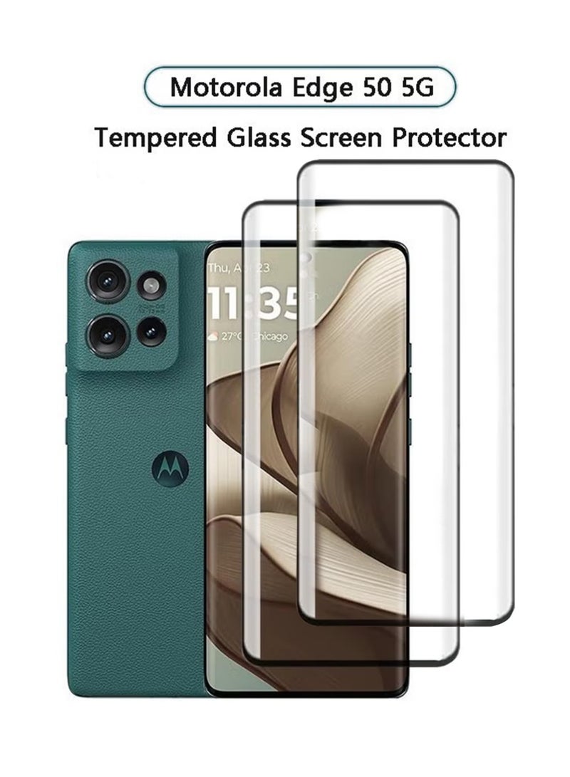 SNBFA 2 Pcs Motorola Edge 50 5G Screen Protector,Tempered Glass Film 9H Hardness HD Screen Protector, Bubble-Free, Anti-Scratch Screen Protector - Image 1