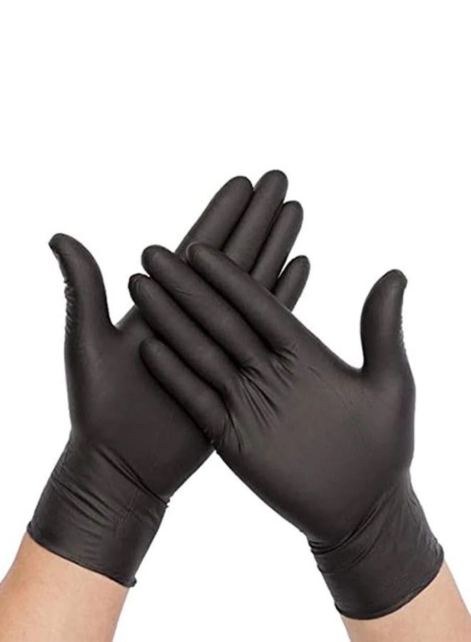 Witty Black Disposable Vinyl Powder Free Gloves For Multi Purpose Uses Large Size 40 Pcs - Image 1