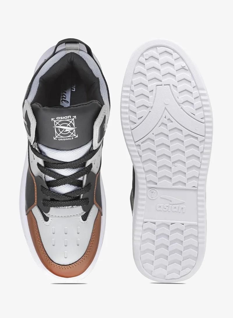 Asian  Men's Black Tan Casual Sneakers for Boys for Men | Best Price UAE
