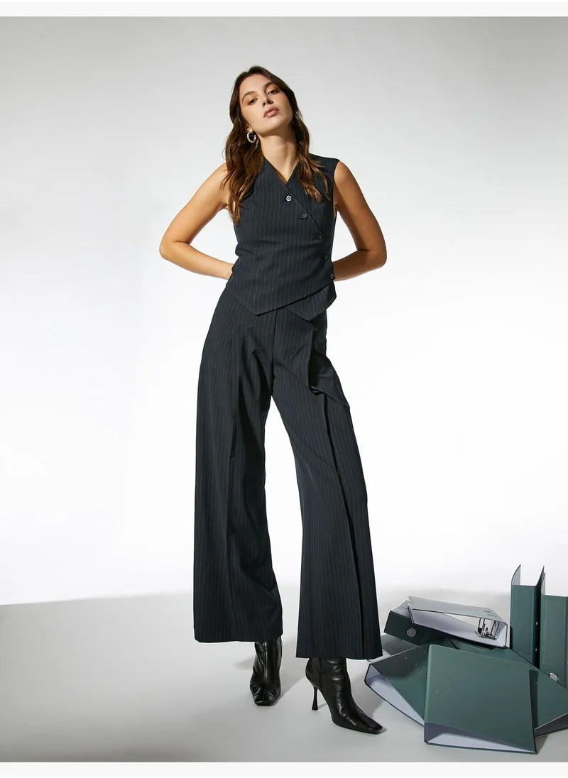 KOTON Wide Leg Crop Trousers