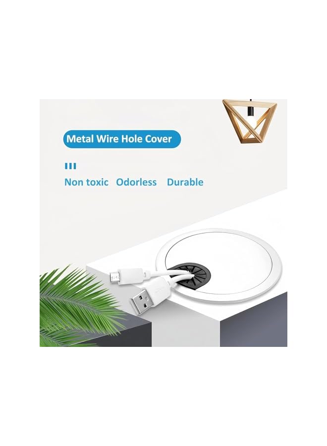 promass Desk Grommet,2 Pack Desk Hole Cover for Cable, 2.4in(60mm) Desk Hole Grommet,Desk Cable Grommet for Cords,Office PC Desk Cable Cord Organizer for Wire Management - Image 5