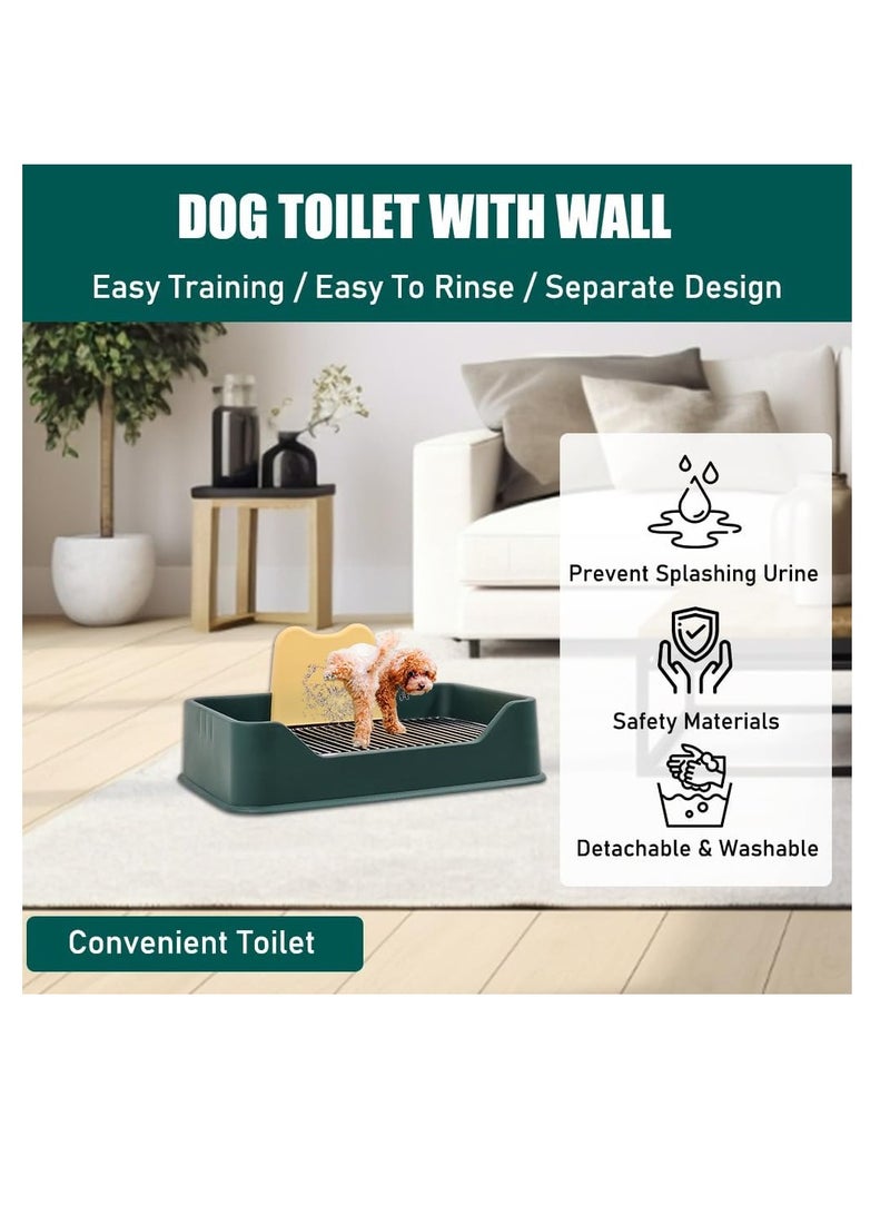 NNC PETS Dog toilet training with Pee post, Cleaning shovel, and Non-slip base, 52 cm Dog potty training tray for small to medium dogs, Removable stainless steel grid, Keep paws and floor clean (Green) - Image 4