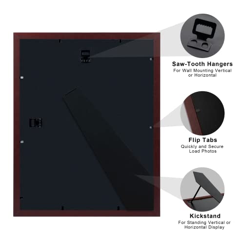 upsimples 11x14 Diploma Frame Certificate Degree Document Frame with High Definition Glass, 8.5 x 11 with mat for Wall and Tabletop, Mahogany Double Mat, 3 Pack - Image 5