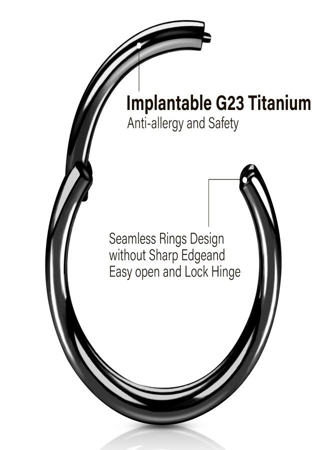 ونسينغ حلقات أنف مزدوجة من ONESING عيار 18G، أقراط حلقية من التيتانيوم G23، أقراط حلقية حلزونية، أقراط حلقية صدفية متراصة، مجوهرات ثقب من الفولاذ الجراحي، حلقات أنف للنساء والرجال، أسود، 6 مم - Image 2