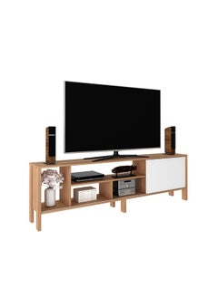 DANUBE HOME Cedro TV Cabinet For Up To 45 Inches TV Entertainment Wall Unit Furniture Wooden TV Stand For Living Room Bedroom TV Rack L183xW30xH56 cm Almond/White  - Image 5