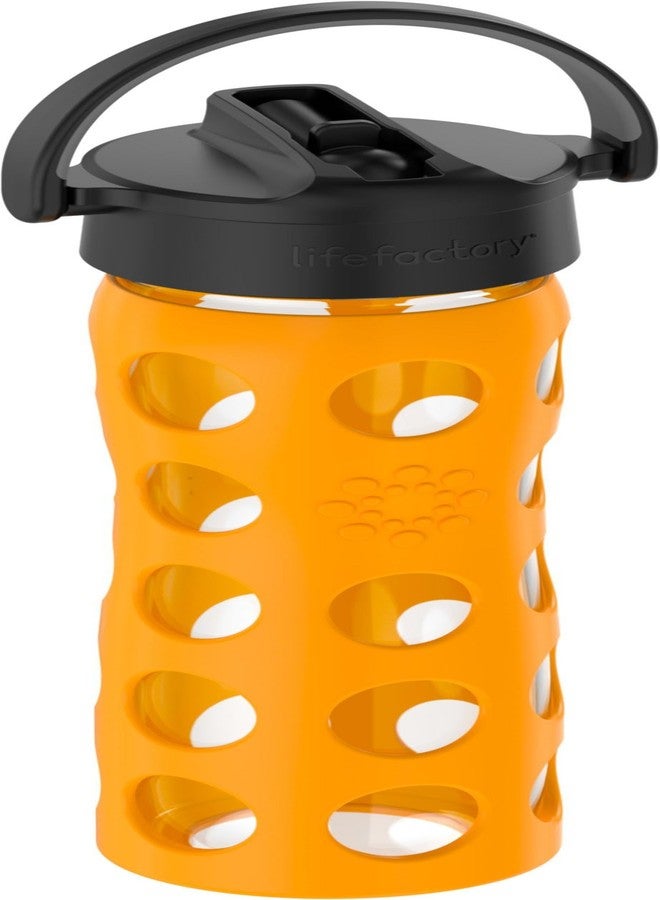 Lifefactory 16-Ounce Glass Water Bottle with Pivot Straw Cap and Protective Silicone Sleeve, Marigold - Image 2