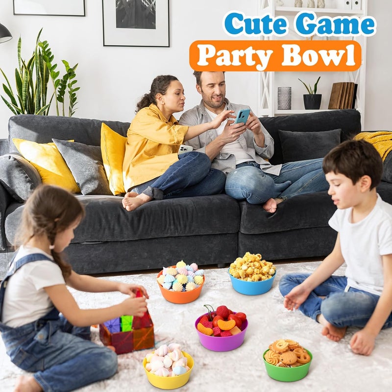 Foaincore Foaincore 36 Pcs Kids Plastic Bowls 10 oz Cereal Snack Microwave Dishwasher Safe Toddler Bowls Kids Colorful Snack Children Salad Dessert Soup Supplies 6 Color  - Image 3