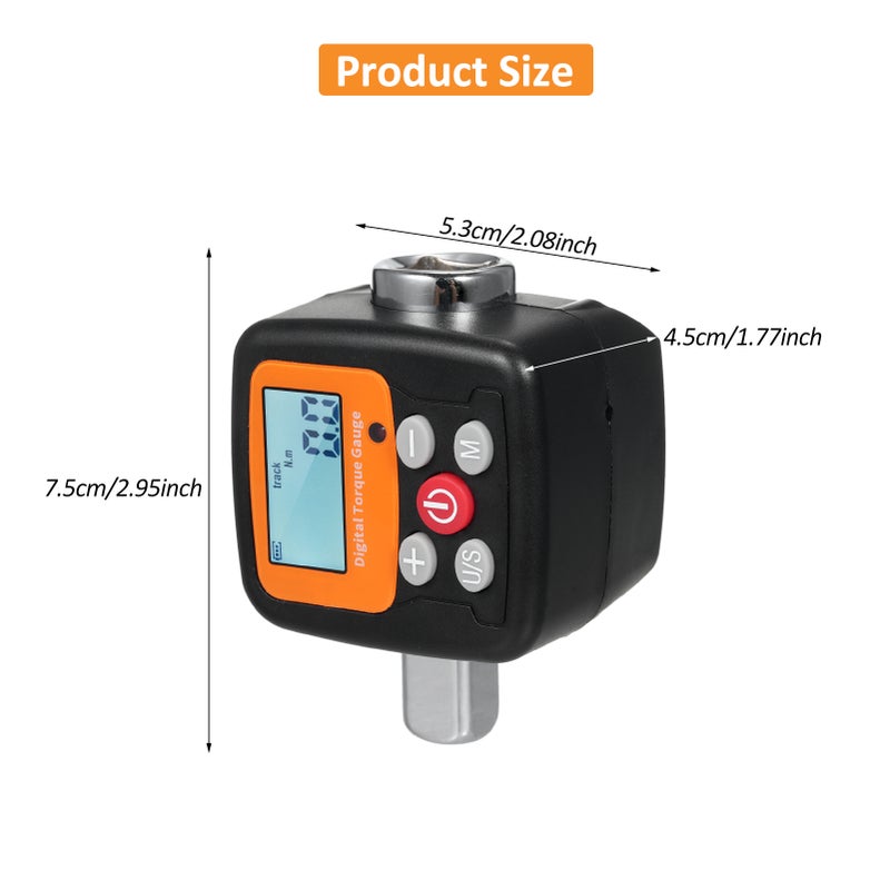 ENC-340 Digital Display Torque Meter Wrench Torque Tester 1/2'' Drive with Sound Light Alarm Function High Accuracy 4 Torque Units Backlit Display - Perfect for Automotive Bike Bicycle Motorcycle DIY - Image 2