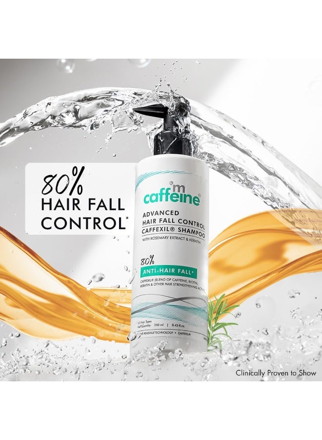 mCaffeine Advanced Hair Fall Control Caffexil® Shampoo with Keratin, Biotin & Rosemary | 80% Hair Fall Control | Reduces Breakage & Thinning | Shampoo for Men & Women | Sulphate Free - 250 ML - Image 2