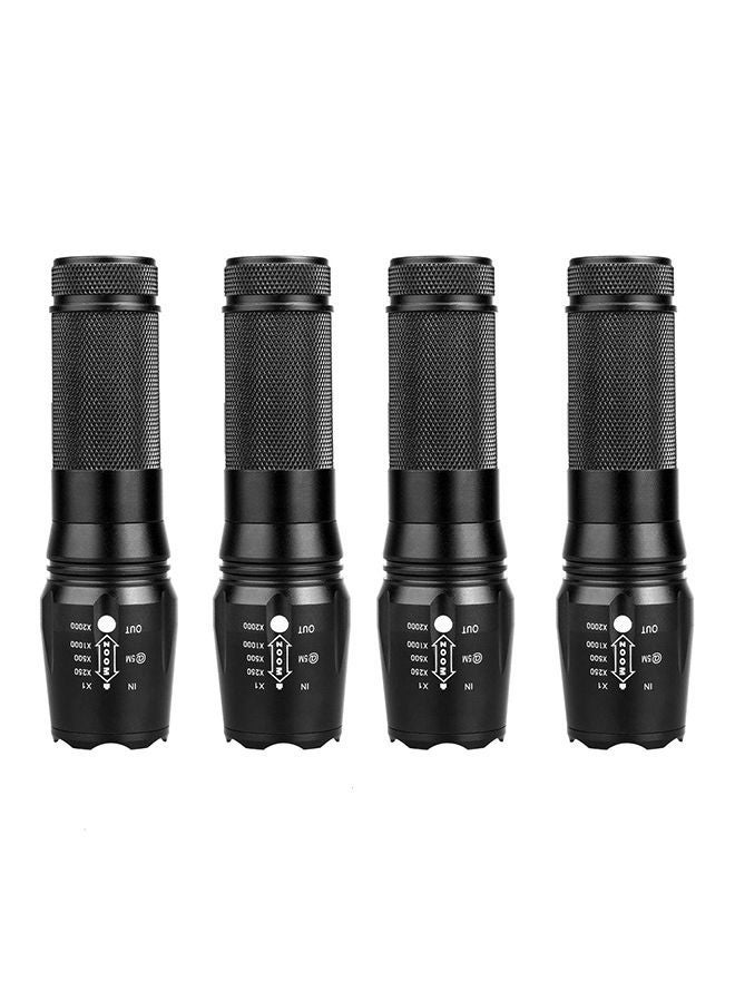 NIBEMINENT 4 Pcs Military 5 Mode XML T6 3000 Lumens Tactical Led Waterproof Flashlight Black 197x 35 x 25millimeter  - Image 1
