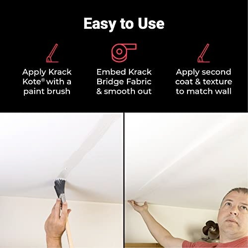 Abatron Krack Kote - Drywall and Plaster Repair Kit with Acrylic Emulsion and Polyester Mesh - Drywall Patch Kit for Cracks in Indoor Surfaces - Image 4