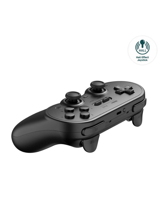 8بت دو يد تحكم 8Bitdo Pro 2 بتقنية البلوتوث لجهاز نينتندو سويتش / سويتش 2، مزودة بعصا تحكم بتقنية Hall Effect، وزرين خلفيين احترافيين (Pro Back Paddle)، وحدة تحكم لاسلكية للألعاب متوافقة مع سويتش، الحاسوب (PC)، أندرويد، ستيم ديك، وأجهزة آبل – إصدار أسود. - Image 3