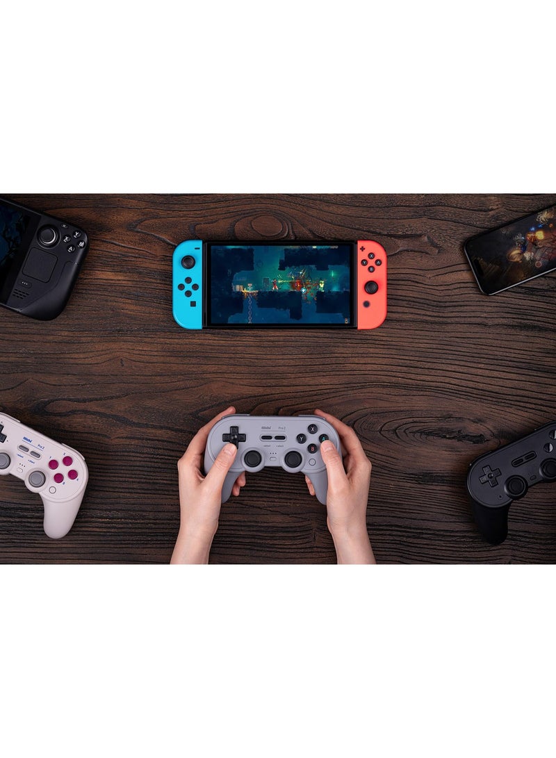 8بت دو يد تحكم 8Bitdo Pro 2 بتقنية البلوتوث لجهاز نينتندو سويتش / سويتش 2، مزودة بعصا تحكم بتقنية Hall Effect، وزرين خلفيين احترافيين (Pro Back Paddle)، وحدة تحكم لاسلكية للألعاب متوافقة مع سويتش، الحاسوب (PC)، أندرويد، ستيم ديك، وأجهزة آبل – إصدار أسود. - Image 5