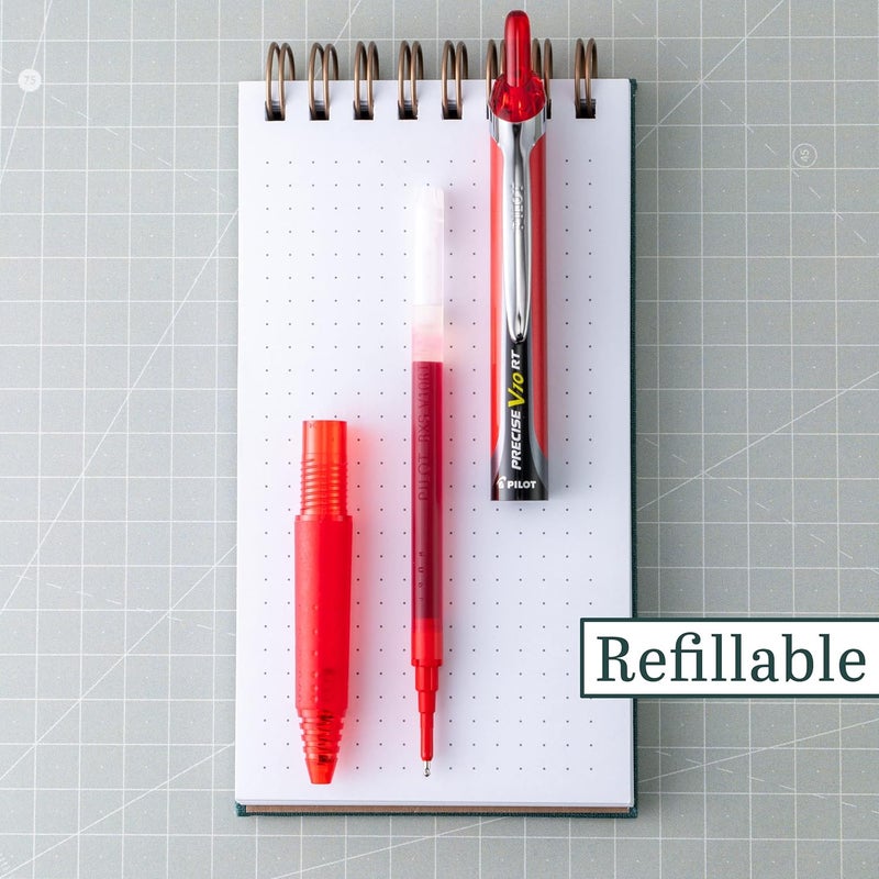 PILOT , Precise V10 RT Refillable & Retractable Rolling Ball Pens, Bold Point 1 mm, Purple, Pack of 12 - Image 4