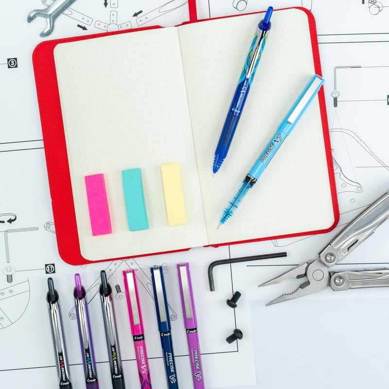 PILOT , Precise V10 RT Refillable & Retractable Rolling Ball Pens, Bold Point 1 mm, Purple, Pack of 12 - Image 5