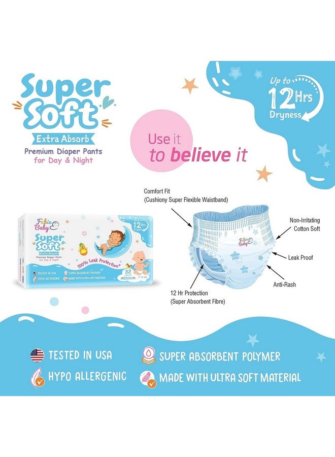 Fabie Baby Bottom Duo Premium Diaper M Size Pants With 100% Chemical Free Diaper Cream, Combo Offer (Medium Diaper 32 Count + Powder 200Gm) - Image 4