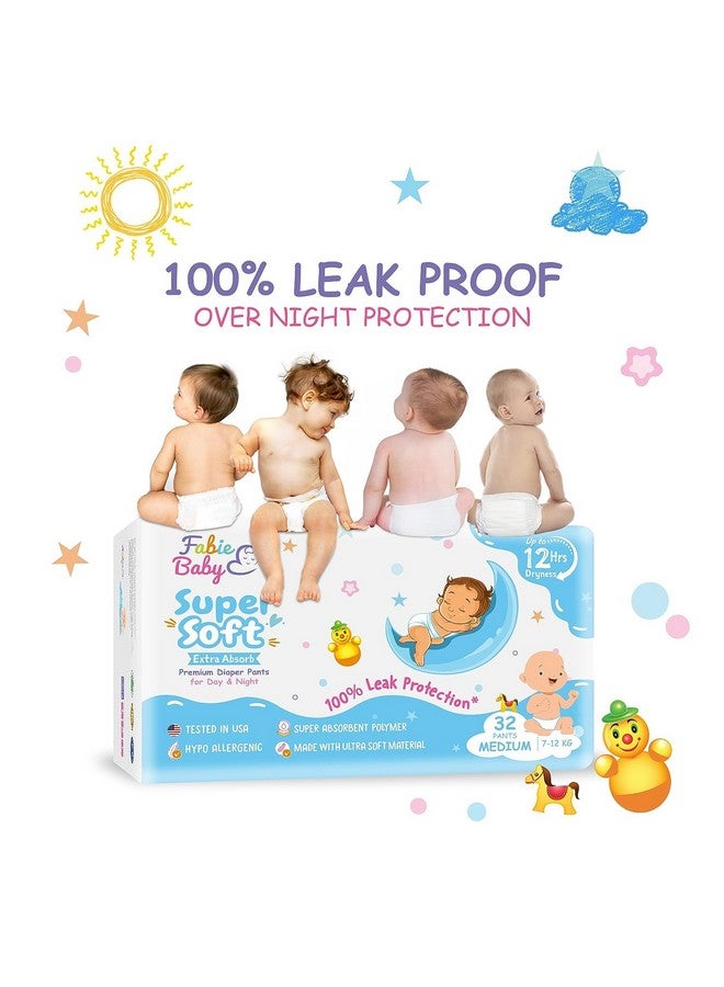 Fabie Baby Bottom Duo Premium Diaper M Size Pants With 100% Chemical Free Diaper Cream, Combo Offer (Medium Diaper 32 Count + Powder 200Gm) - Image 2