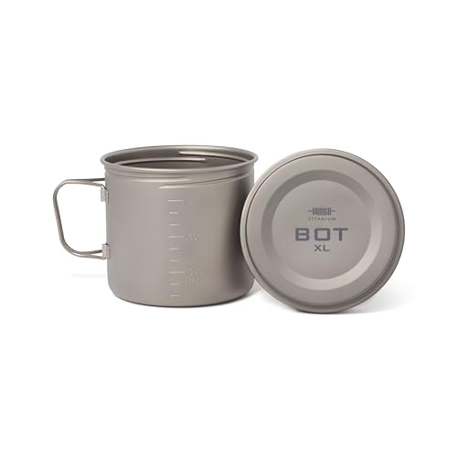 Vargo Titanium BOT Series | BOT XL | Ultralight Water Bottle Cooking Pot 1.1L (37 oz) | Weights: 5.5 oz (156g) | Water-tight Lid Backpacking Camping - Image 2