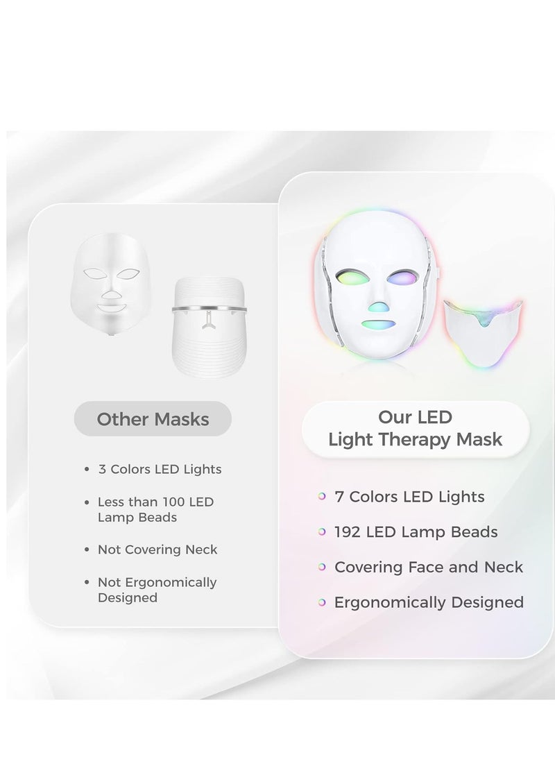 قناع الوجه العلاج بالضوء LED 7 ألوان العلاج بالضوء LED قناع الوجه العلاج بالضوء الأزرق والأحمر للوجه للحد من حب الشباب قناع العناية بالبشرة - Image 5