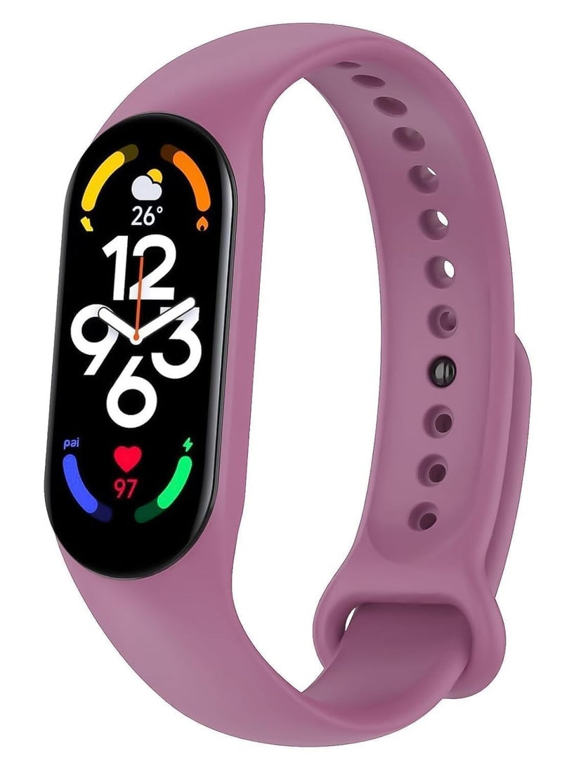 Generic - Strap Silicone Band For Xiaomi Mi Band 7/6/5 Breathable Strap Replacement Bracelet (Lavender Purple) - Image 1