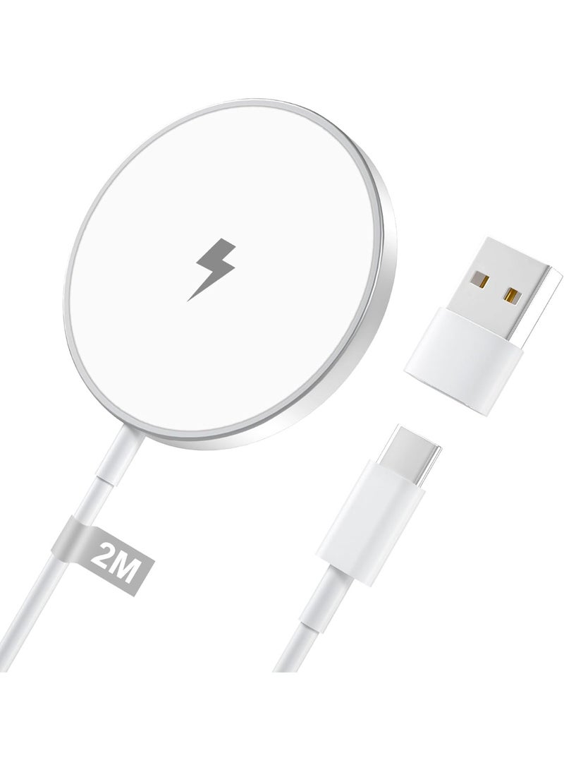 MUNTAQI Wireless Magnetic Fast Charger with PD 20W – Compatible Charging Pad for iPhone 15/14/13/12 Series, Ultra-Thin Portable Qi Wireless Charger with Strong Magnetic Alignment & Fast Charging Cable - Image 1