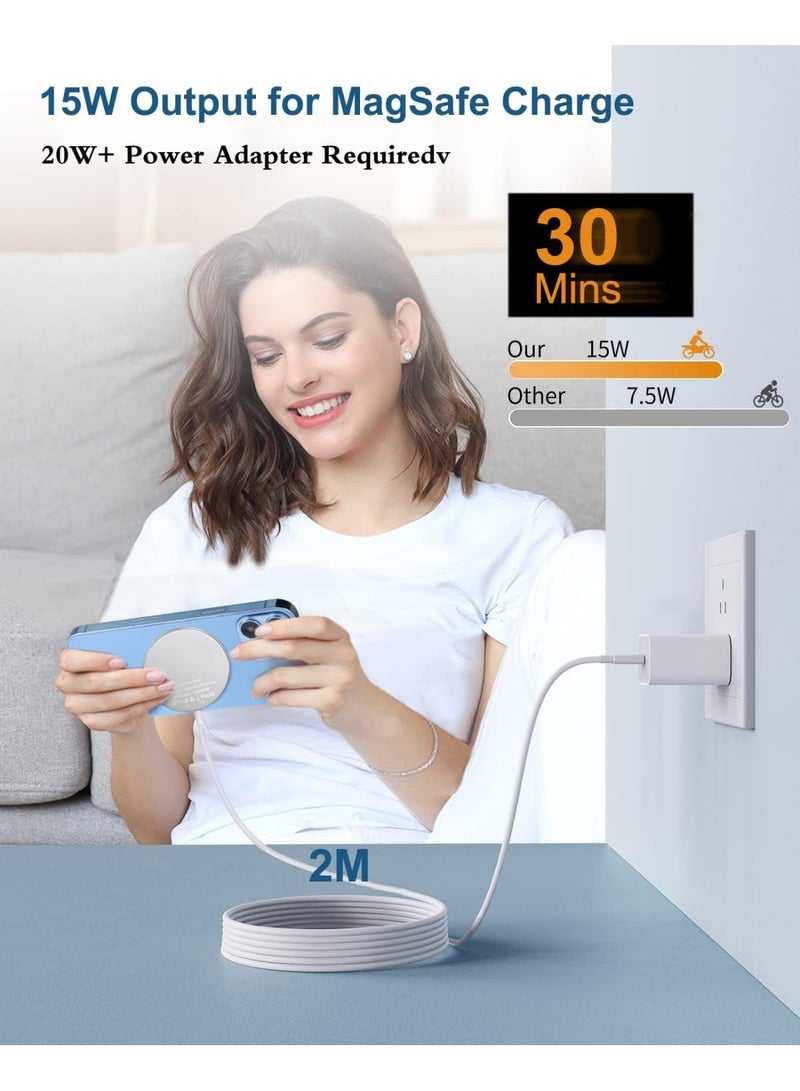 MUNTAQI Wireless Magnetic Fast Charger with PD 20W – Compatible Charging Pad for iPhone 15/14/13/12 Series, Ultra-Thin Portable Qi Wireless Charger with Strong Magnetic Alignment & Fast Charging Cable - Image 5